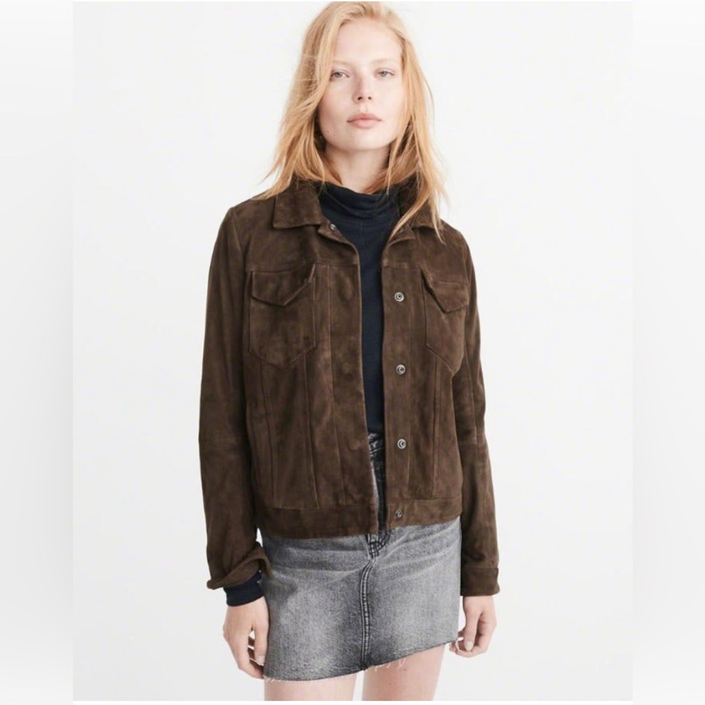 Abercrombie & Fitch Genuine Suede Trucker Jacket